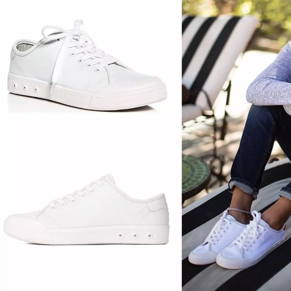 Rag & Bone Standard Issue Lace Up White Leather Sneakers. NWT! Sz 7 - Picture 2 of 12